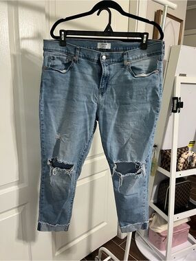 Denizen from Levi's Light Blue Distressed Cropped Jeans